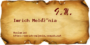 Imrich Melánia névjegykártya
